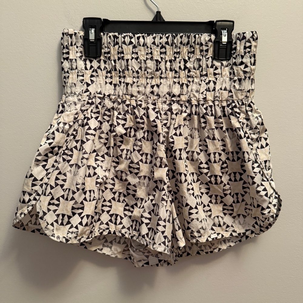 FP Movement by Free People Geometric Black and White Athletic Shorts